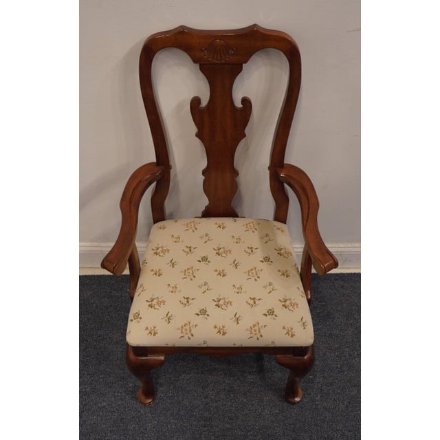 Brown Keller Furniture Solid Cherry Traditional Style Splat Back Dining Arm Chair For Sale - Image 8 of 10