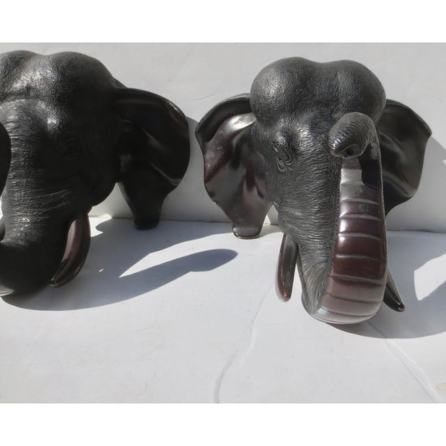 Japanese Japanese Bronze Elephant Bookends For Sale - Image 3 of 8
