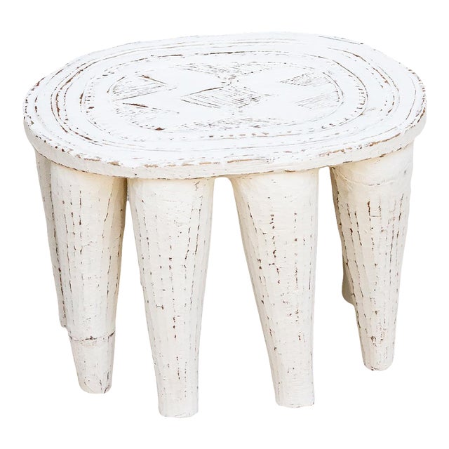 Antique White Nupe Stool For Sale