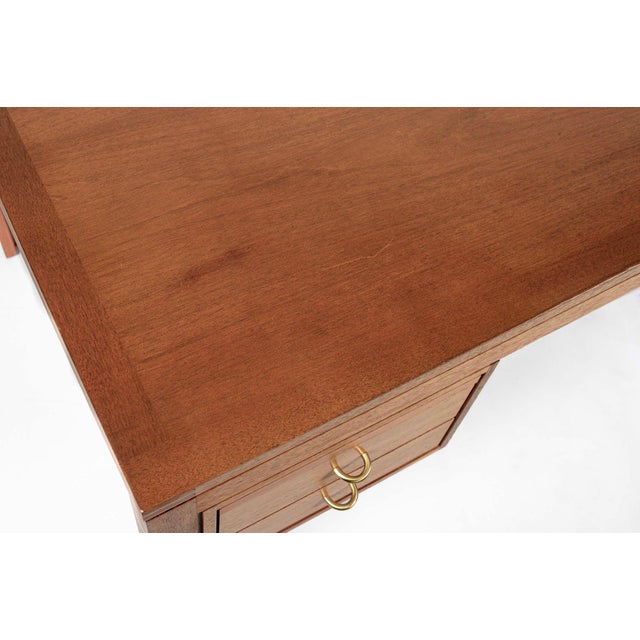 Large Mid Century Danish Modern Mahogany Wood Executive Desk, 2 Matching Avail For Sale - Image 13 of 17