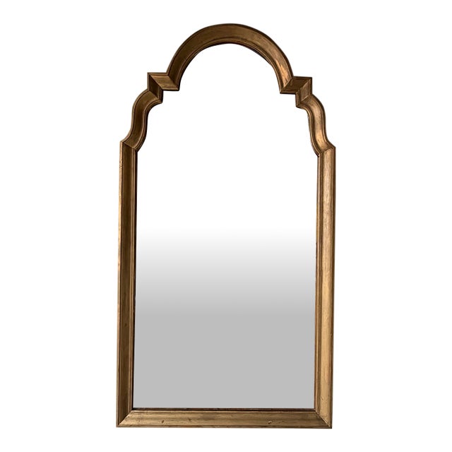 Vintage Baker Furniture Hollywood Regency Gold Giltwood Architectural Arch Wall Mirror For Sale