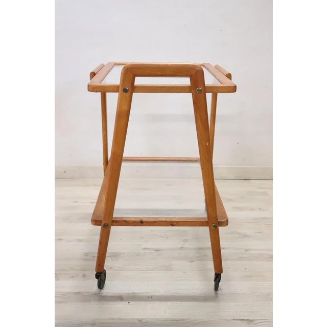 1950s Wood and Glass Drinks Trolley or Bar Cart, 1950s For Sale - Image 5 of 8