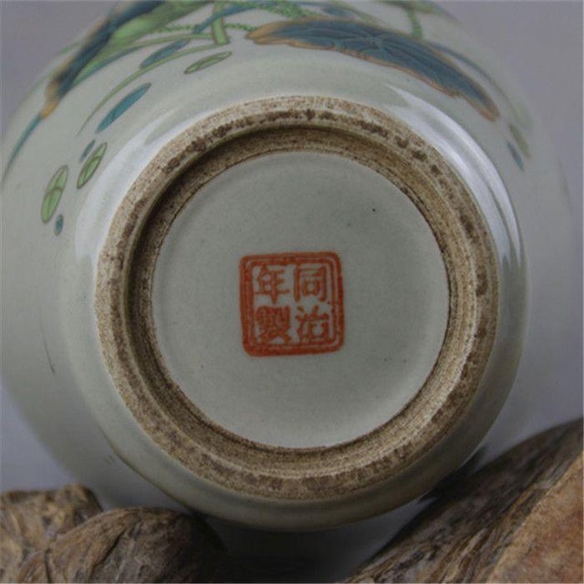 Chinoiserie Vintage Chinoiserie Floral Lotus Ginger Jar With Lid For Sale - Image 3 of 5