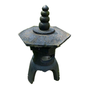 Vintage Large Japanese Style Cast Cement Pagoda Form Garden Lantern