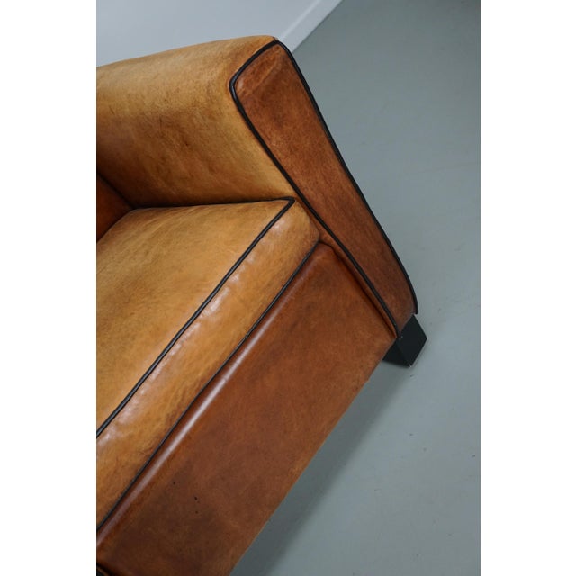 Vintage Dutch Cognac Leather Club Chairs, 1970s, Set of 2 For Sale - Image 11 of 18
