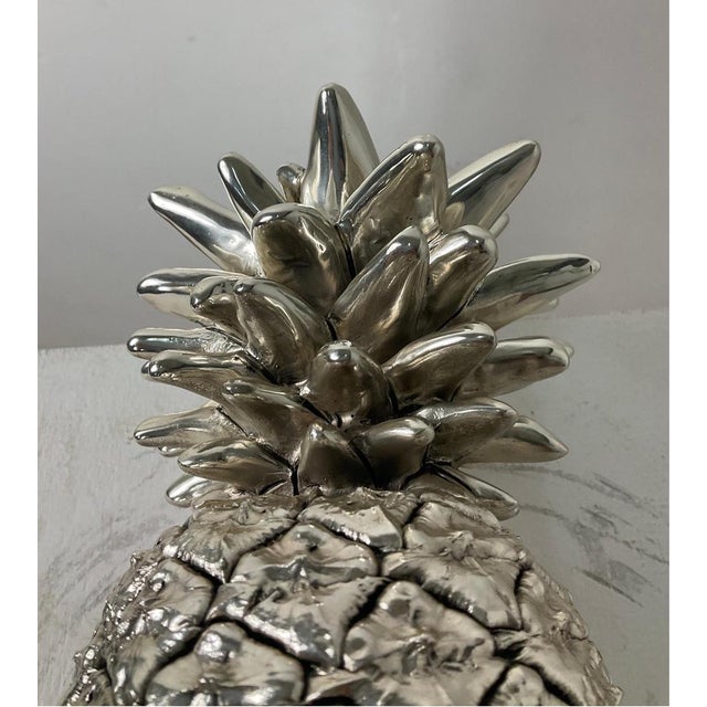 Large Italian Silver Laminated Pineapple, 1970s For Sale - Image 12 of 14