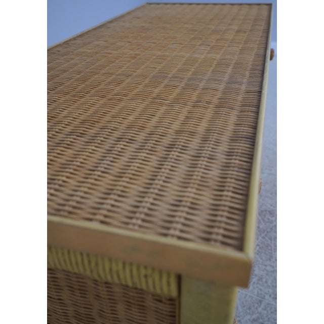 Wood Lexington Henry Link Woven Wicker Writing Desk & Chair For Sale - Image 7 of 18