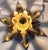 1980s Flat Florentine Ceiling Lamp with Gold-Bronze Metal Frame, 1980s For Sale - Image 5 of 8