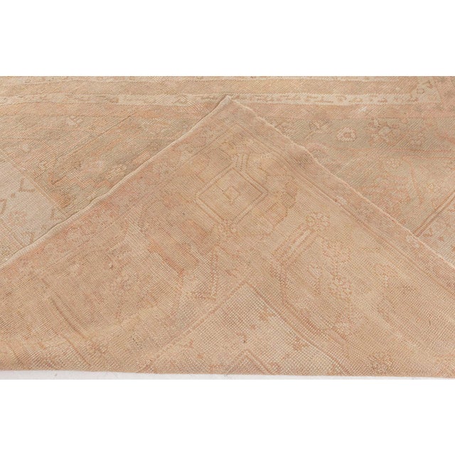 Exquisite 1880s Antique Turkish Oushak Rug in Soft Apricot and Sand Tones For Sale - Image 4 of 9