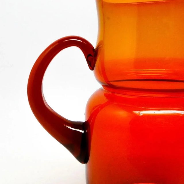 Mid-Century Modern Polish Postmodern Jug by Zbigniew Horbowy for Sudety Glassworks, 1970s For Sale - Image 3 of 8