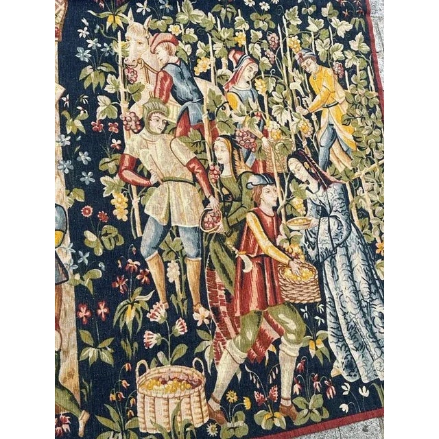 Vintage French Screen Printed Tapestry, 1970s For Sale - Image 9 of 18