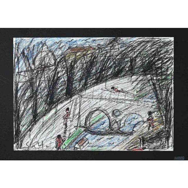 Rivers of the Tiber is an original Contemporary artwork realized by Nazareno Gattamelata in the 1970s. Original oil Pastel...