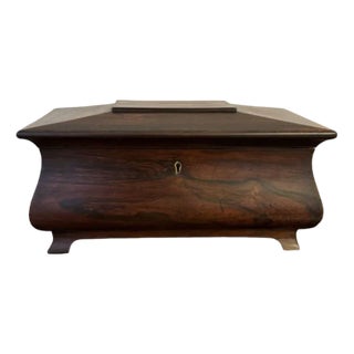 Antique Victorian Rosewood Tea Caddy, 1850 For Sale