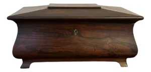Antique Victorian Rosewood Tea Caddy, 1850