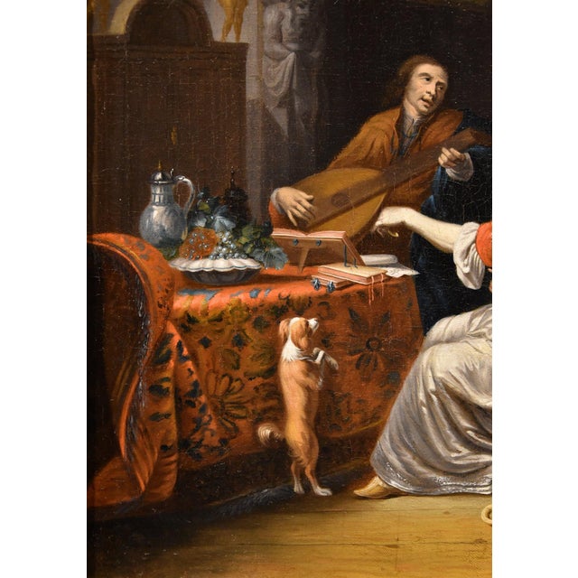Early 18th Century Follower of Gabriel Metsu, Lute Player, 1720, Oil on Canvas, Framed For Sale - Image 5 of 16