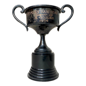Vintage 1954 Woman's Handicap Runner Up Silver Plate Bakelite Trophy Cup Award