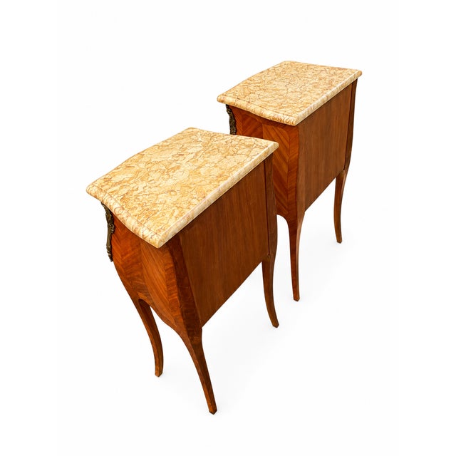 Brown Louis XV Style Bedside Tables, 1890s, Set of 2 For Sale - Image 8 of 11