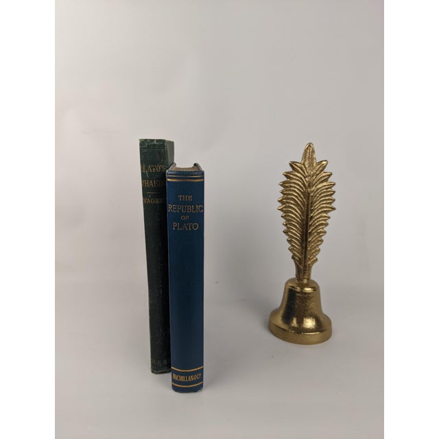 Antique Plato Phaedo 1875 & Republic 1907 Blue Green Gold Gilt Books - Pair For Sale - Image 11 of 18