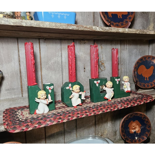 1956 Napco Noel Set of Vases and Candle Holders in Original Box For Sale - Image 4 of 18