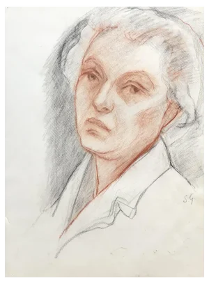 Stéphanie Caroline Guerzoni, Portrait de dame, 1920s, Pencil on Paper