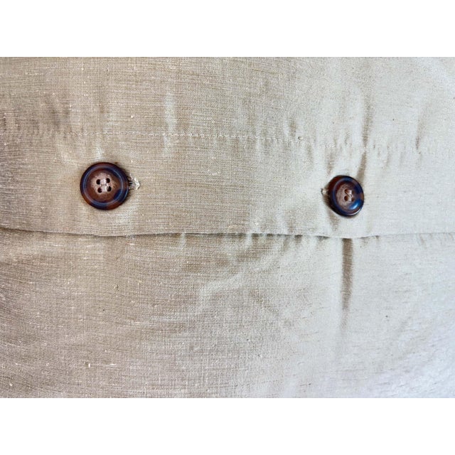 Brown and Beige Floral Embroidered Cushion, Hand-Crafted Fabric, India For Sale - Image 10 of 10
