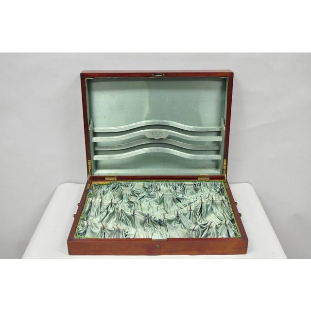 Traditional Antique S Kind & Sons Edwardian Mahogany Fitted Silverware Flatware Case Chest For Sale - Image 3 of 18