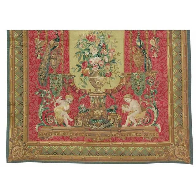 19th Century Vintage Tapestry Depicting Children Playing Music For Sale - Image 5 of 9