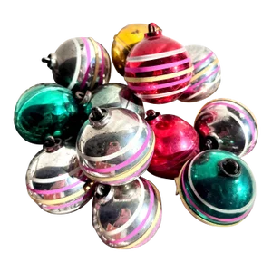Vintage Shiny Brite-Style Faux Mercury Glass Ornaments- Set of 12