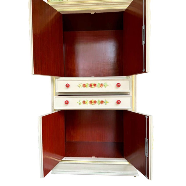 1900 - 1909 Antique Venetian Style Hand-Painted Armoire For Sale - Image 5 of 12