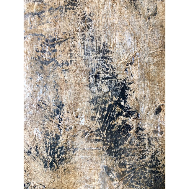 French Pop Art Modernist Textured Painting Abstract With Stencilled Letters, c.1980 For Sale - Image 4 of 8