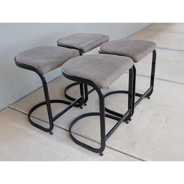 Vintage Milo Baughman-styled counter/bar stools. These one owner stools have been in use since new and have some minor...