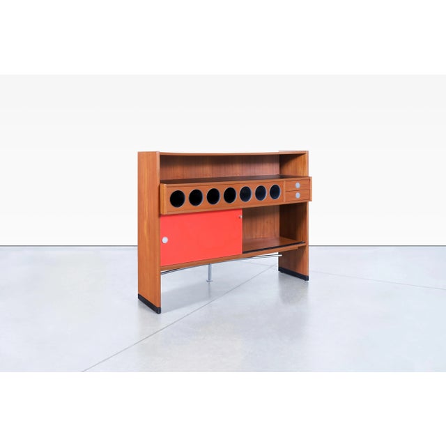 Burnt Orange 1960s Danish Teak "Boomerang" Dry Bar by Erik Buch for Dyrlund For Sale - Image 8 of 12