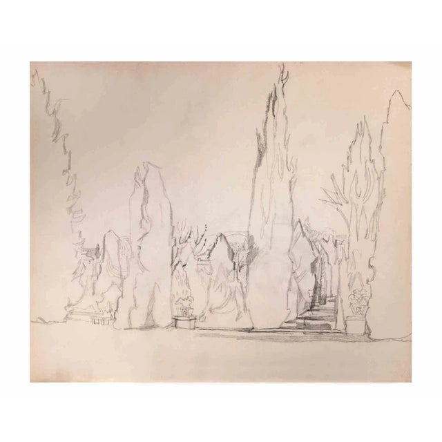 Landscape is a pencil drawing realized by Reynold Arnould (Le Havre 1919 - Parigi 1980). Good condition. No signature....