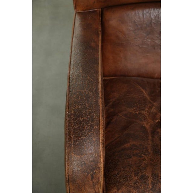 Vintage Industrial Sheepskin Lounge Chairs, Set of 2 For Sale - Image 7 of 14