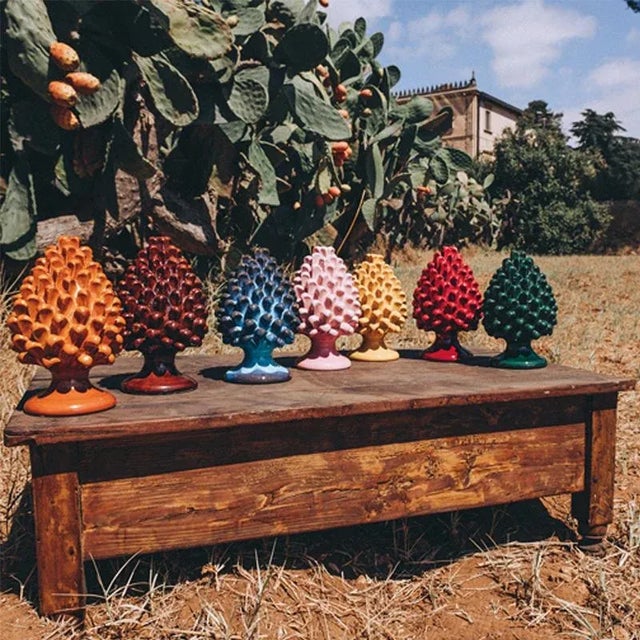 Contemporary PIGNA Pinecone • White Madonie • H20 from Crita Ceramiche For Sale - Image 3 of 5