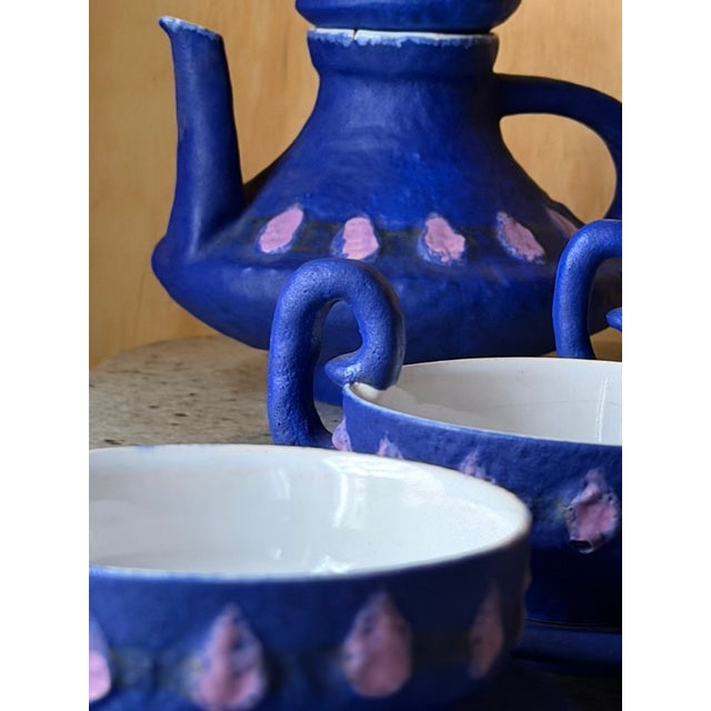 Sculptural Ceramic Coffee Set by HOY, 1980s, Set of 12 For Sale - Image 17 of 18