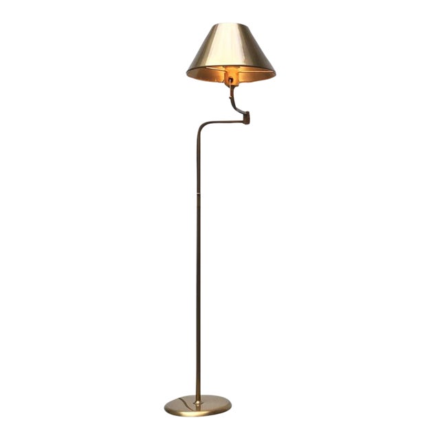 Vintage German Brass Hollywood Regency Style Lesan Floor Lamp by Florian Schulz, 1970s For Sale