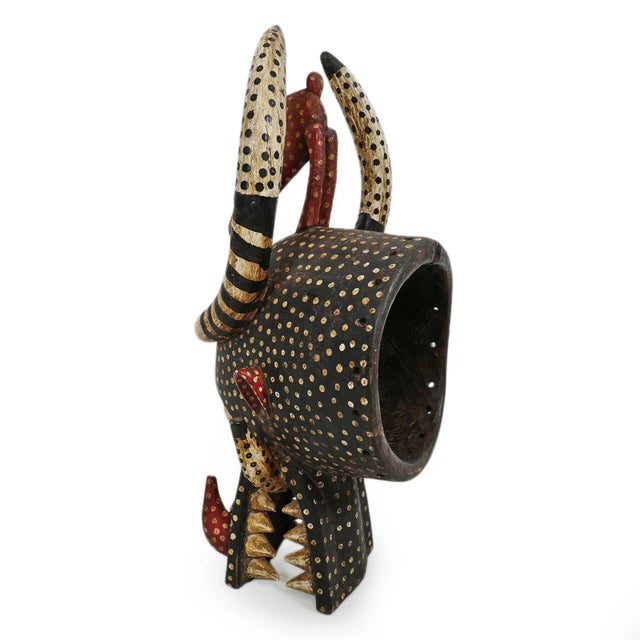 Antique African Fire Spitter Helmet Mask For Sale In Los Angeles - Image 6 of 9