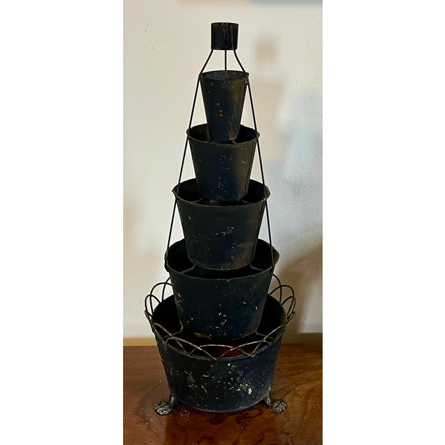 Antique 19th Century French Tole Graduated Six Tiered Tulipiere Flower Frog Centerpiece For Sale - Image 4 of 13