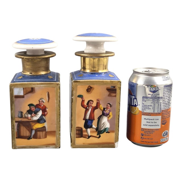 French Bleu De Roi Perfume Bottles attributed to Jacob Petit, 1830s, Set of 2 For Sale - Image 17 of 18