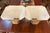 : Elegant pair of silk lamp shades measuring 15” wide x 10” tall. Crafted in luxurious silk and presented in excellent...
