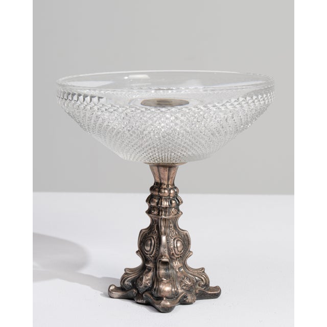French 1900 - 1909 France Silver Crystal Serving Piece For Sale - Image 3 of 15