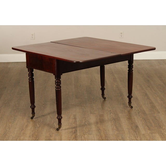 Antique American Empire Mahogany Flip-Top Games Table For Sale - Image 10 of 12