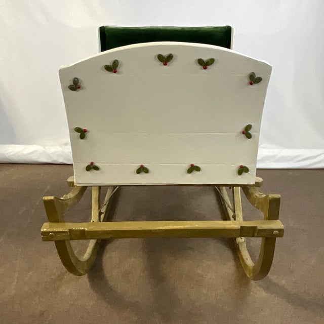 1940s 1940s Americana Hollywood Regency Christmas Shetland Pony Sleigh, Life Size Artisan Christmas Holiday Accent For Sale - Image 5 of 12
