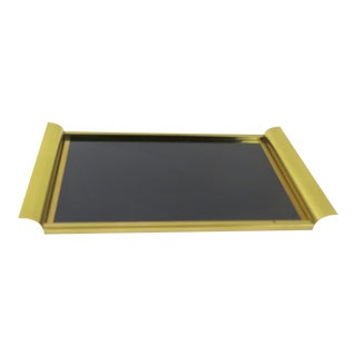 Mid-Century Brass Plaza Hotel Bar Tray For Sale
