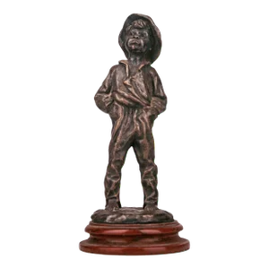 Belle Époque French Bronze Sculpture of a Boy With Overall and a Hat by Louis Kley