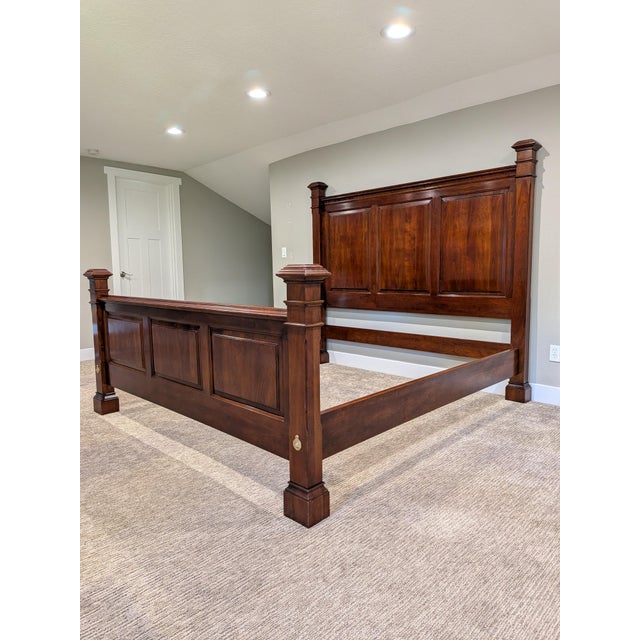 American Statton Wainscot Colonial King Bed For Sale - Image 3 of 18