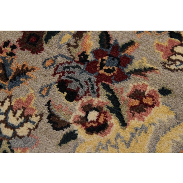 1990s Shabby Chic Pak-Persian Taupe/Yellow Wool Rug - 2'1'' X 3'2'' For Sale - Image 5 of 9