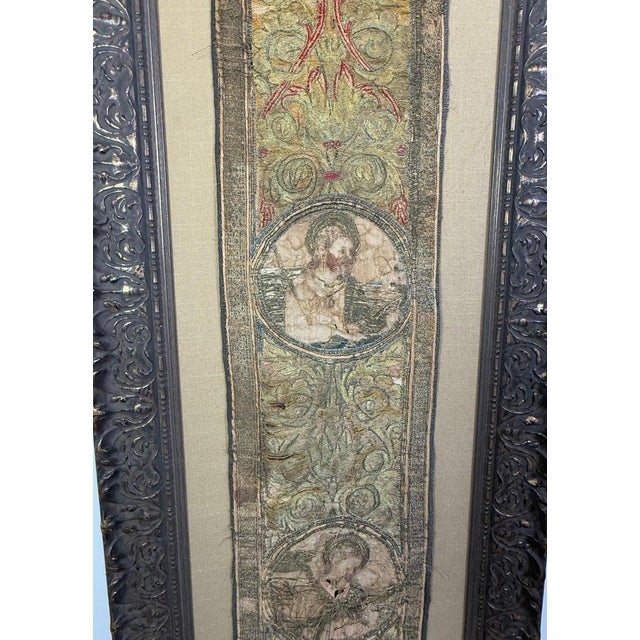 Brass 18th Century Italian Framed Embroidered Panel For Sale - Image 8 of 9