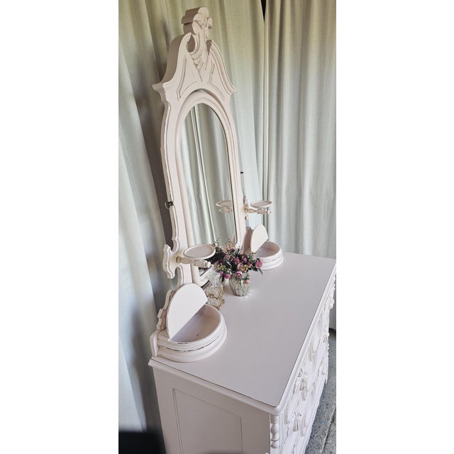 Victorian Pink Dresser With Mirror, Circa 1920's For Sale - Image 10 of 14
